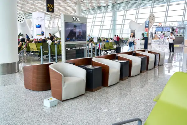 Sofá de espera do aeroporto